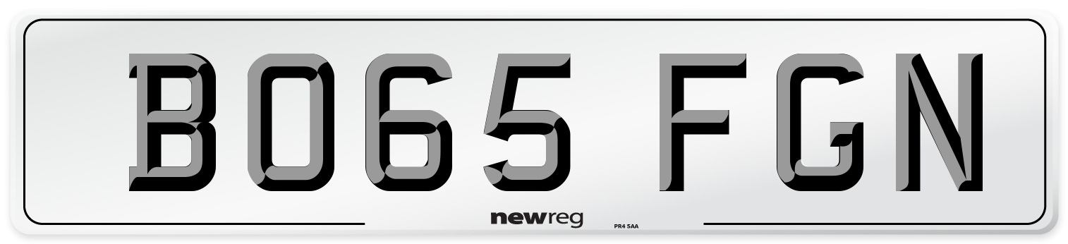 BO65 FGN Number Plate from New Reg